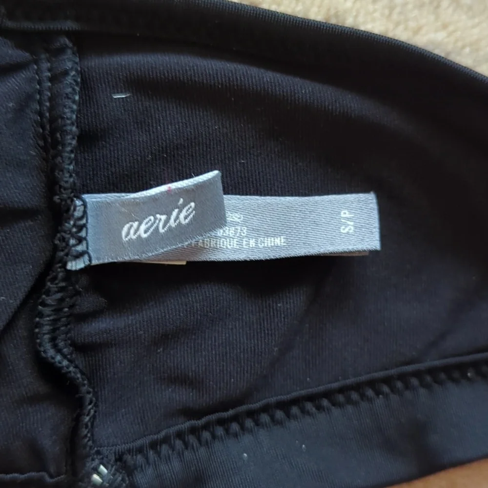 Aerie S Black Strappy Bikini